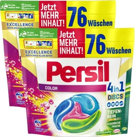 Persil Color Tiefenrein Disc Waschmittel, 152 Stück (2x 76 Stück)