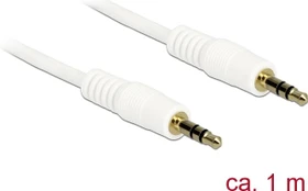 DeLOCK Klinkenkabel 3-Pin Stereo, 3.5mm Stecker auf 3.5mm Stecker, weiß, 1.0m