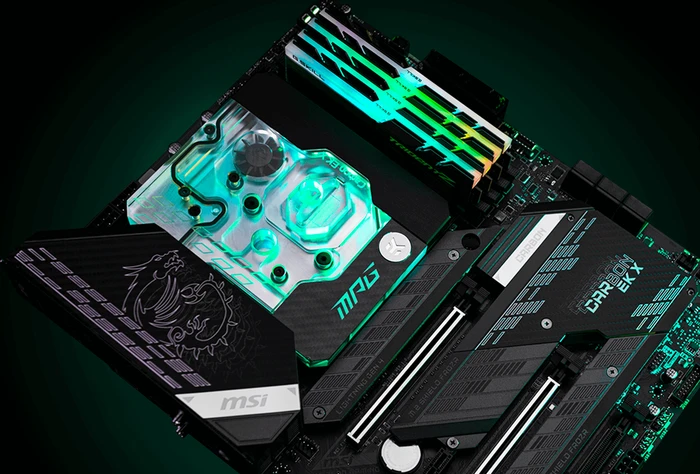 EK Water Blocks Quantum Line EK-Quantum Momentum MPG Z590 Gaming Carbon EK X Edition Monoblock, Nickel, Acryl