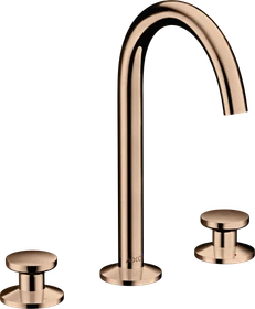Hansgrohe Axor One 3-Loch Waschbeckenarmatur Select 170 Push-Open Ablaufgarnitur polished red gold