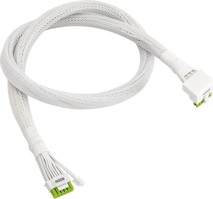 ASRock CB-12V2X6L600W/W, natives 12V-2x6 Kabel, 1x 16-Pin PCIe 5.1 Stecker auf 16-Pin PCIe 5.1 Stecker, schwarz, 90° gewinkelt, 70cm