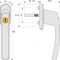 ABUS FG200 W AB208 weiß, Fenstergriff abschließbar Vorschaubild