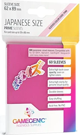 Gamegenic Japanese Size Prime Sleeves pink, 60 Stück