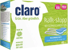 Claro Öko Kalk-Stopp Entkalker Waschmaschinentabs, 45 Stück