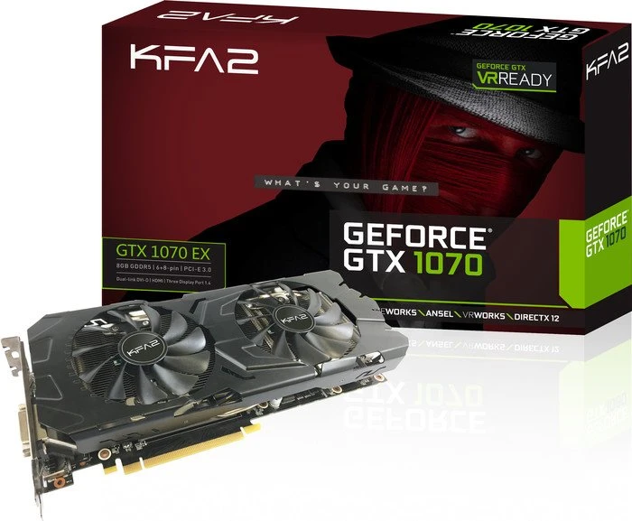 KFA2 GeForce GTX 1070 EX, 8GB GDDR5, DVI, HDMI, 3x DP