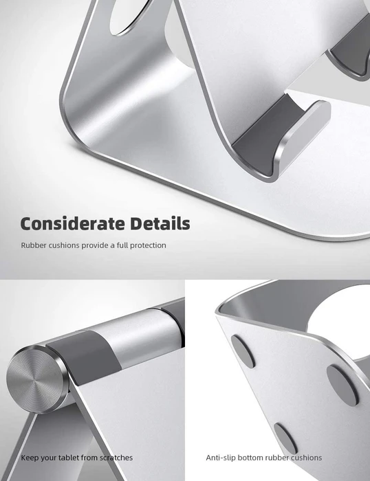 Lamicall Tablet Stand S, Aluminium Tablet- und Smartphone-Ständer, Tablet-Stand 4-13", silber, verstellbar