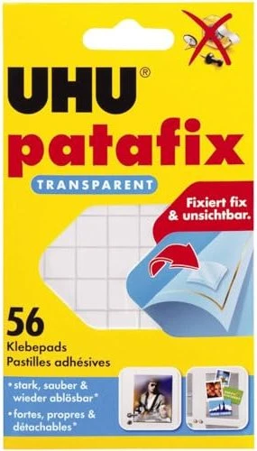 UHU patafix transparent, Klebepad, 56 Stück