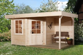Weka 213 A+ 456x298cm Gartenhaus natur