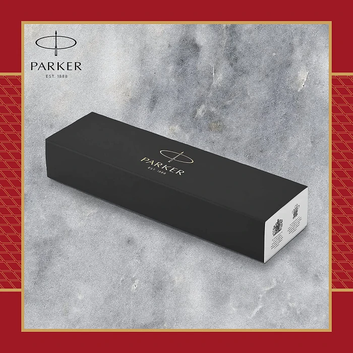 Parker IM Premium red lacquer/gold trim, rechte Hand, fein, Geschenkbox