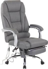 CLP Pacific Leder Bürostuhl mit Massagefunktion, grau