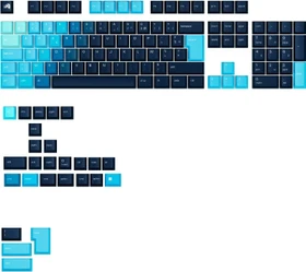 Glorious GPBT Gradient V2 Keycaps, Kunststoff (PBT), Celestial Ice, blau, 131 Tasten, ISO-FR