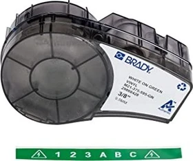 Brady All Weather Vinyl Beschriftungsband, 9.5mm, weiß/grün