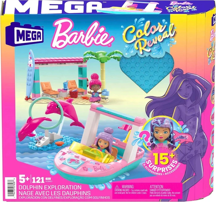 Mattel Mega Construx Barbie Colour Reveal Delfinabenteuer