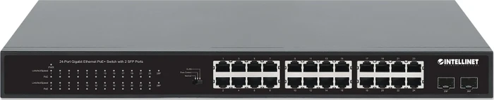 Intellinet Rackmount Gigabit Switch, 24x RJ-45, 2x SFP, 370W PoE+