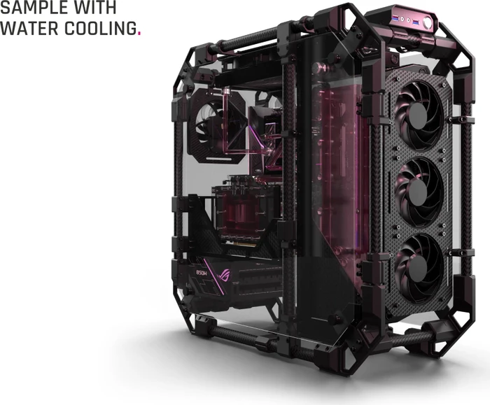 Alphacool Apex Skeleton Carbon, schwarz, Glasfenster