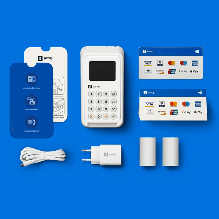 SumUp 3G+WIFI Bezahlterminal weiß, Payment Kit inkl. Bondrucker