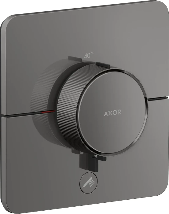Hansgrohe Axor ShowerSelect ID softsquare Thermostat für 1 Verbraucher und einen zusätzlichen Abgang polished black chrome