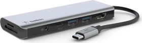 Belkin USB-C 7-in-1 Multiport Hub Adapter, USB-C 3.0 [Stecker] (AVC009BTSGY)