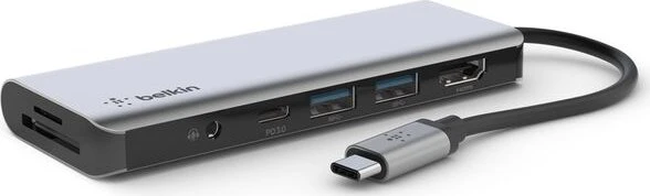 Belkin USB-C 7-in-1 Multiport Hub Adapter, USB-C 3.0 [Stecker]