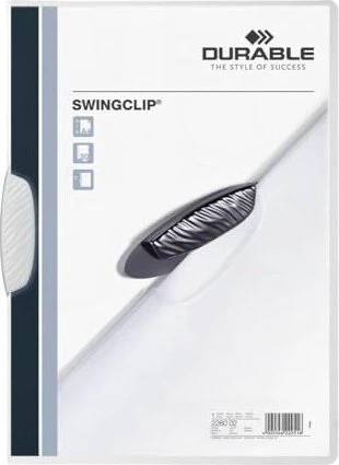 Durable Swingclip Klemmmappe, A4, weiß/transparent, 25er-Pack