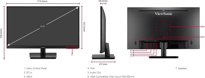 ViewSonic VA3209-MH, 31.5"
