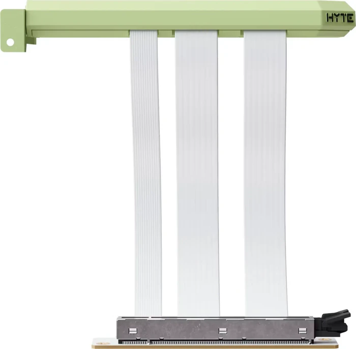 Hyte Hyper Riser Kabel, gewinkelt, PCIe 5.0, 200mm, grün/weiß