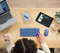 Trust Lyra Multi-Device Wireless Keyboard & Mouse Set, blau, USB/Bluetooth, DE Vorschaubild