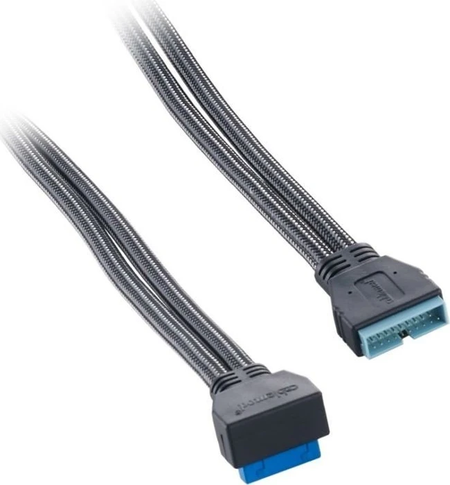 CableMod ModMesh interne USB 3.0 Verlängerung, gewinkelt, carbon, 0.5m