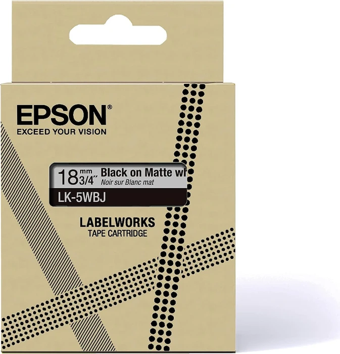 Epson LK-5WBJ Beschriftungsband, 18mm, schwarz/mattweiß