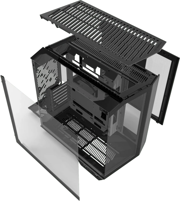 DarkFlash DY470 Shadow Black, inkl. 4x Lüfter, inkl. GPU-Halterung, Glasfenster