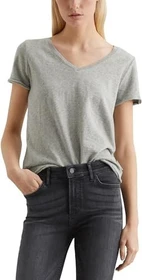 Marc O'Polo Regular V-Neck T-Shirt kurzarm grey melange (Damen)