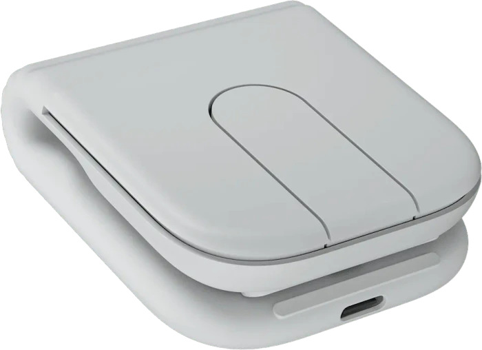 Logitech Mobi Fold Ultra-portable Wireless Mouse Off-White, weiß/grau, Logi Bolt, USB/Bluetooth