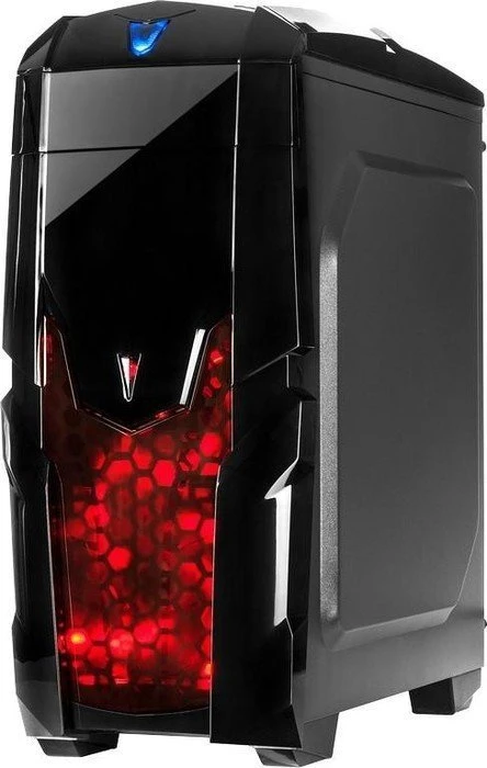 Inter-Tech Q2 Illuminator, Acrylfenster, Lüfter LED rot