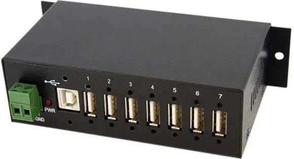 StarTech Industrial Railmount USB-Hub, 7x USB-A 2.0, USB-B 2.0 [Buchse]