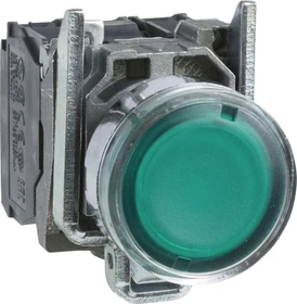 Schneider Electric Leuchtdrucktaster flach 1S+1Ö tastend +LED 24V AC/DC, grün