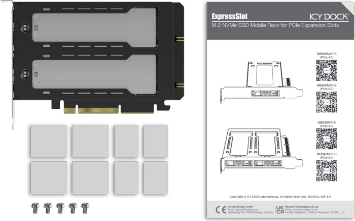 Icy Dock ExpressSlot Elite MB842M5P-B, PCIe -> M.2 PCIe