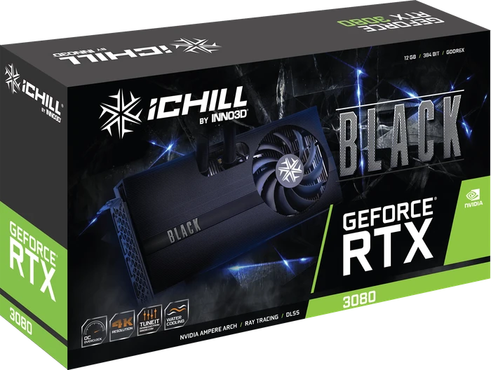INNO3D GeForce RTX 3080 iCHILL Black LHR, 12GB GDDR6X, HDMI, 3x DP