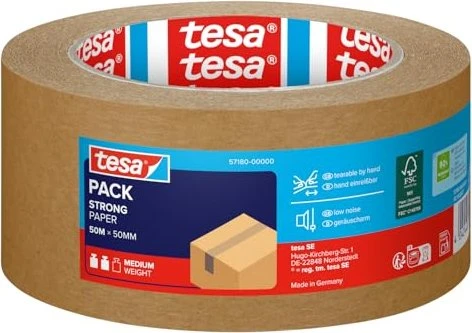tesa tesapack Paper ecoLogo braun, Klebeband, 50mm/50m, 1 Stück