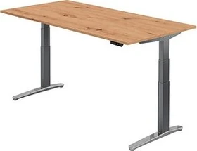 Hammerbacher Ergonomic Aktiv XBHM12 elektrisch höhenverstellbarer Sitz-Steh-Schreibtisch 200x100cm Asteiche/graphit