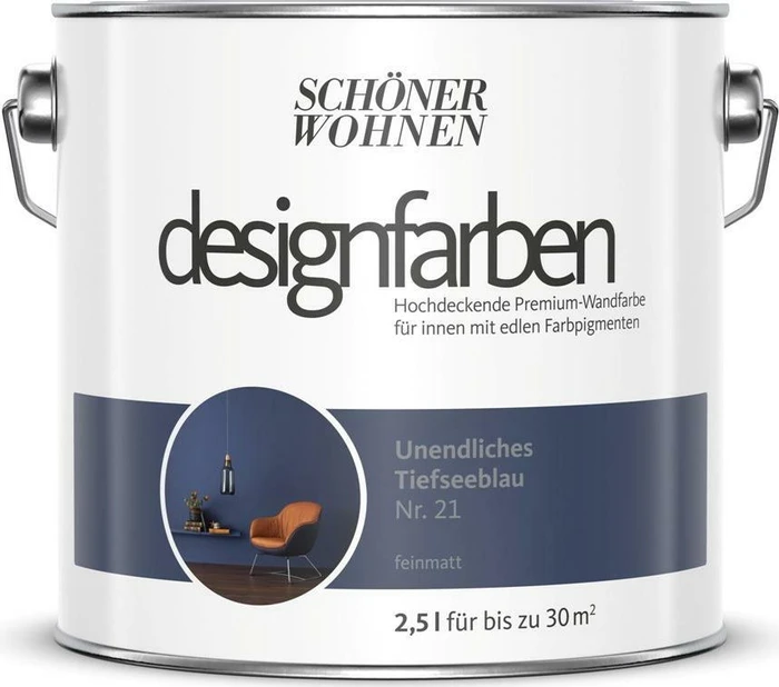 Schöner Wohnen Designfarben innen unendliches tiefseeblaumatt, 2.5l