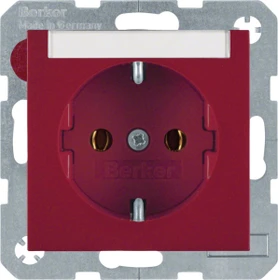 Berker S.1/B.3/B.7 Steckdose SCHUKO, rot glänzend