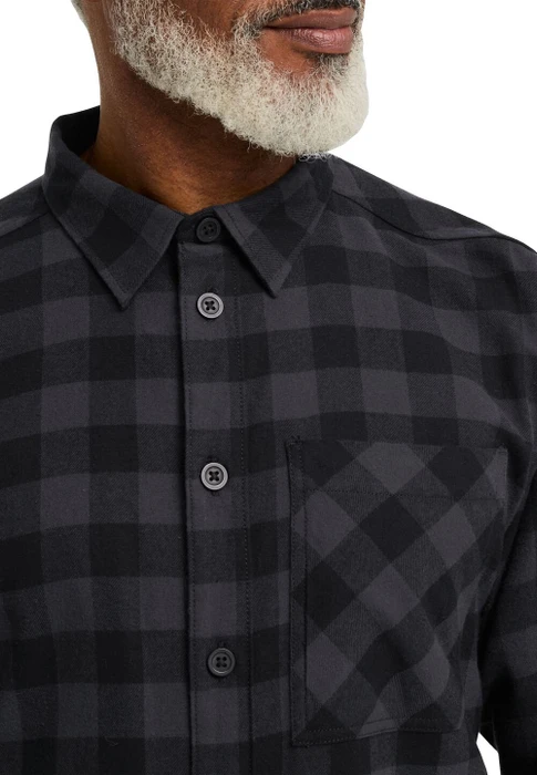 Jack Wolfskin Lite Flannel Hemd langarm check black (Herren)