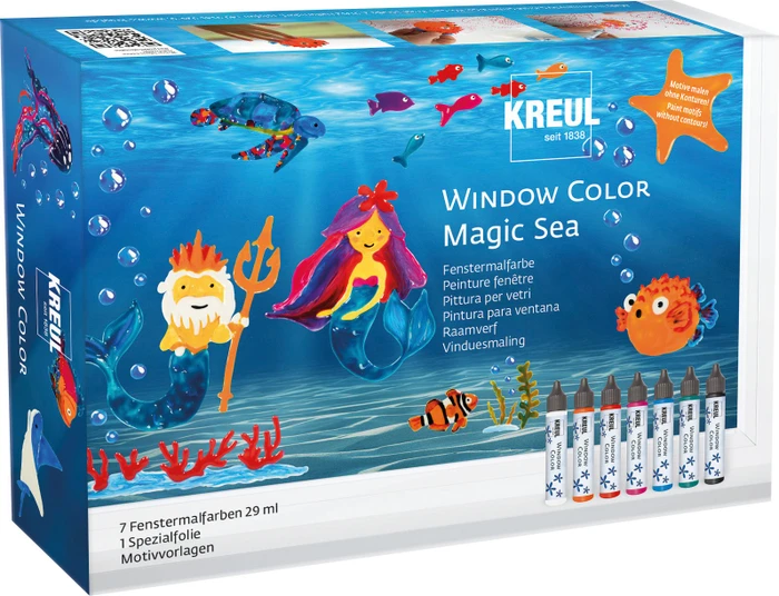 Kreul Window Color Malfarbe Magic Sea, 7 Farben, 29ml