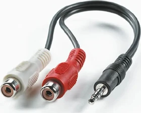 Roline / Secomp 1x 3.5mm Klinke Stecker/2x Cinch Buchse, 0.25m