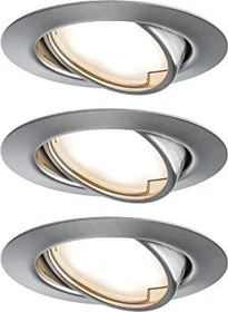 Paulmann Base Coin Basisset LED Einbauleuchte 5W eisen gebürstet, 3 Stück