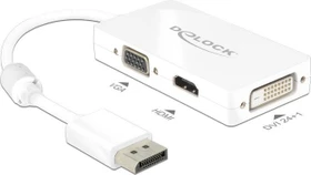 DeLOCK DisplayPort 1.1 auf VGA/DVI/HDMI Adapter, passiv, weiß (62655)