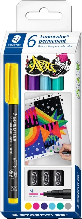 Staedtler Lumocolor 317 permanent ART sortiert, 6er-Set, Kartonbox