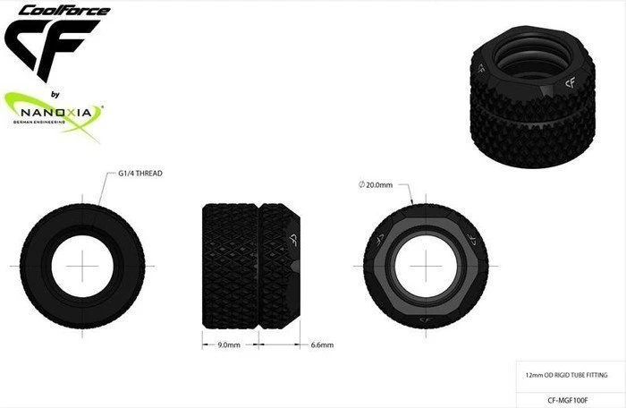Nanoxia CF1 Hard Tube Adapter G1/4" auf 12mm