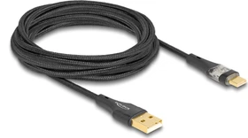 DeLOCK Adapterkabel, USB 2.0, 480Mb/s, 60W QC 3.0, USB-C [Stecker] auf USB-A [Stecker], schwarz, 3m (80762)