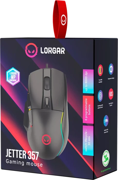 Lorgar Jetter 357 Gaming Mouse schwarz, USB